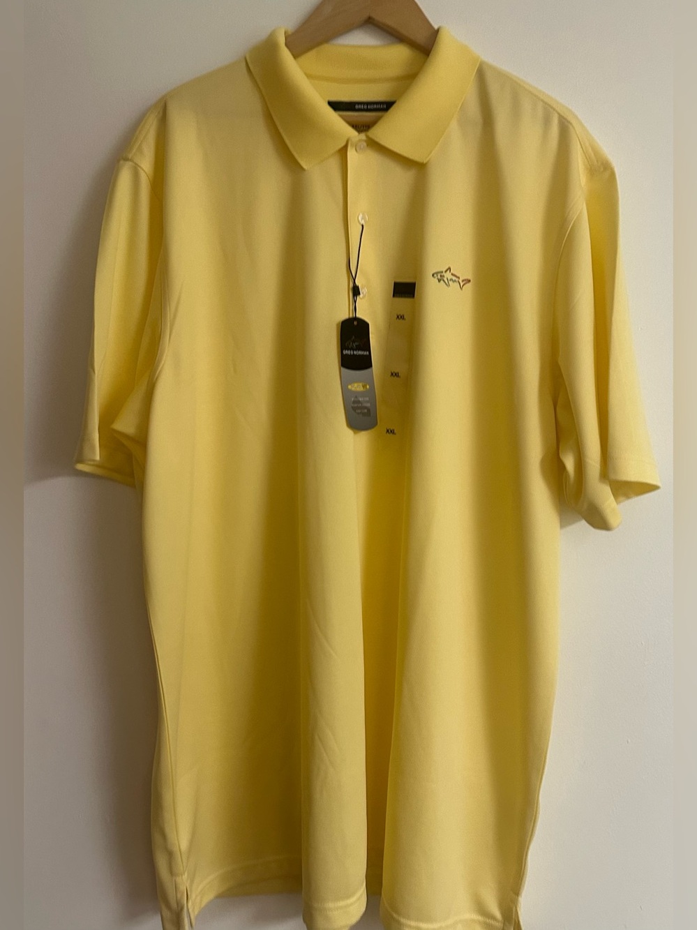 Greg Norman Collection Pale Yellow Performance Polo